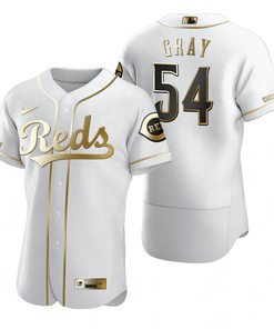 Cincinnati Reds #54 Sonny Gray Mlb Golden Brandedition White Jersey Gift For Reds Fans