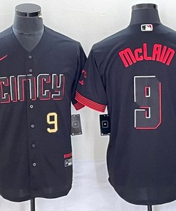 Cincinnati Reds #9 Matt Mclain Jersey - Black