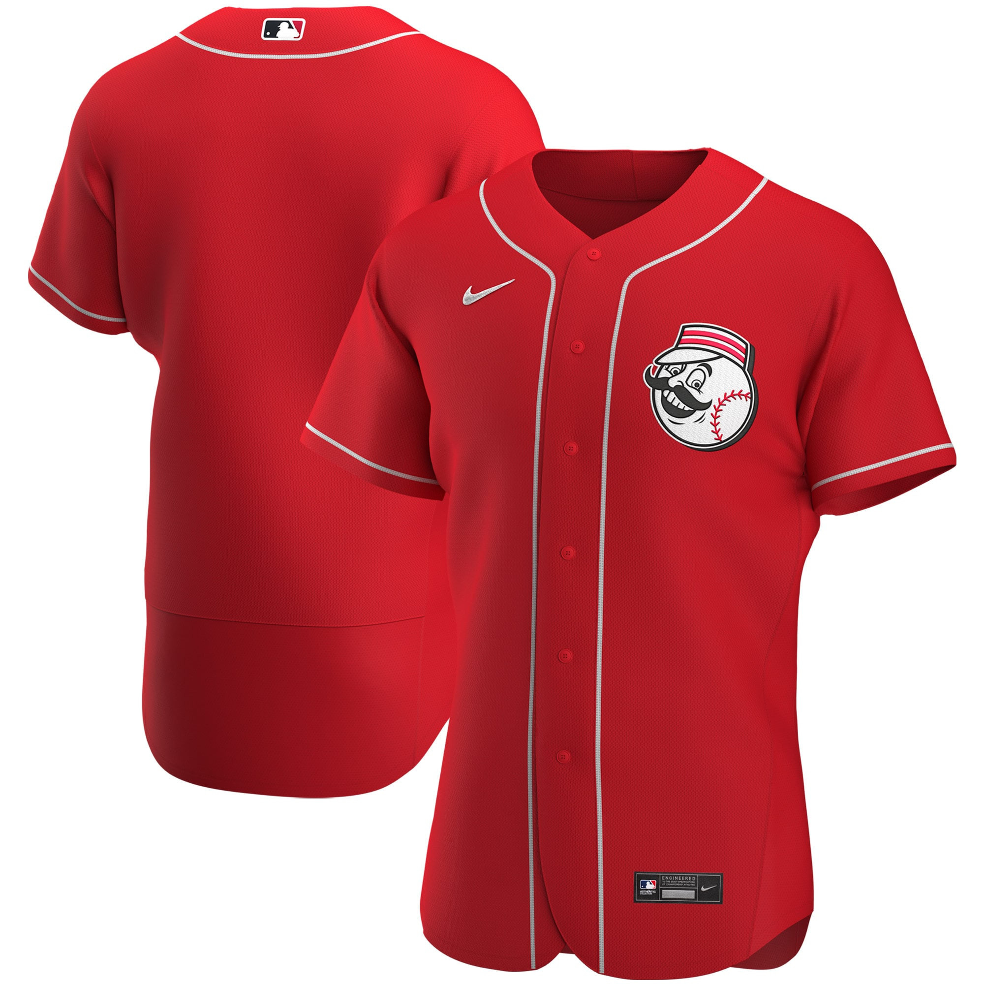 Cincinnati Reds Alternate Authentic Team Logo Jersey Scarlet Mlb
