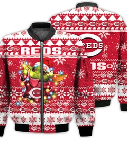 Cincinnati Reds Baby Yoda Star Wars Sports Football American Ugly Christmas Gifts Unisex 3D Bomber Jacket