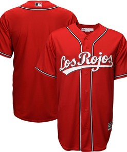Cincinnati Reds Majestic Alternate Los Rojos Cool Base Jersey - Scarlet Mlb