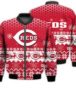 Cincinnati Reds Sports Football American Ugly Christmas Sweater Gifts Unisex 3D Bomber Jacket