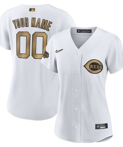 Cincinnati Reds Womens 2022 Mlb All-star Game Replica Custom Jersey - White Custom Jerseys Mlb
