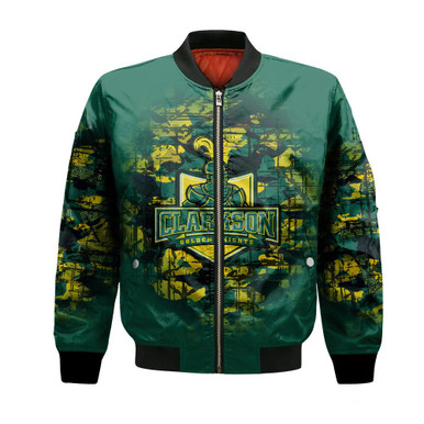 Clarkson Golden Knights Bomber Jacket Camouflage Vintage - NCAA