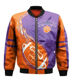Clarkson Golden Knights Bomber Jacket Flame Ball - NCAA