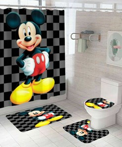 Classic Disney - 3D Mickey Mouse Shower Curtain - Waterproof for Bathroom Decor