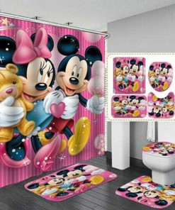 Classic Disney - 3D Mickey Mouse Shower Curtain - Waterproof for Bathroom Decor