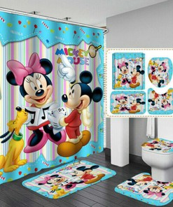 Classic Disney - 3D Mickey Mouse Shower Curtain - Waterproof for Bathroom Decor