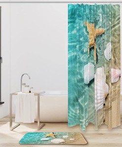 Classic Seashell Starfish Shower Curtain for Your Home Decor