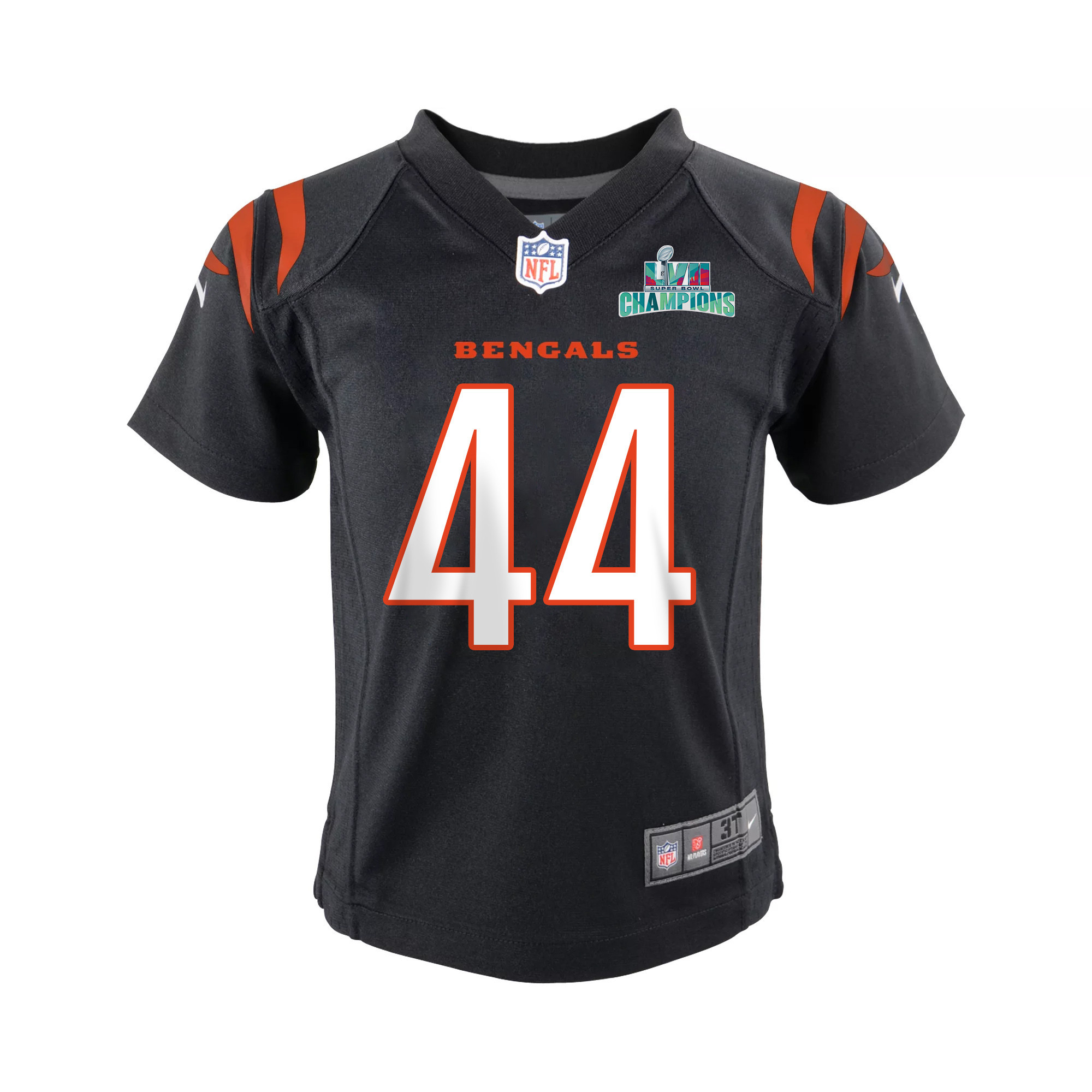 Clay Johnston 44 Cincinnati Bengals Super Bowl LVII Champions Youth Game Jersey - Black