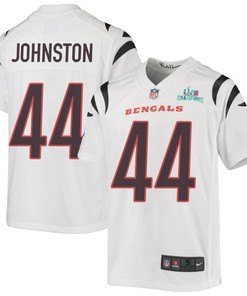 Clay Johnston 44 Cincinnati Bengals Super Bowl LVII Champions Youth Game Jersey - White