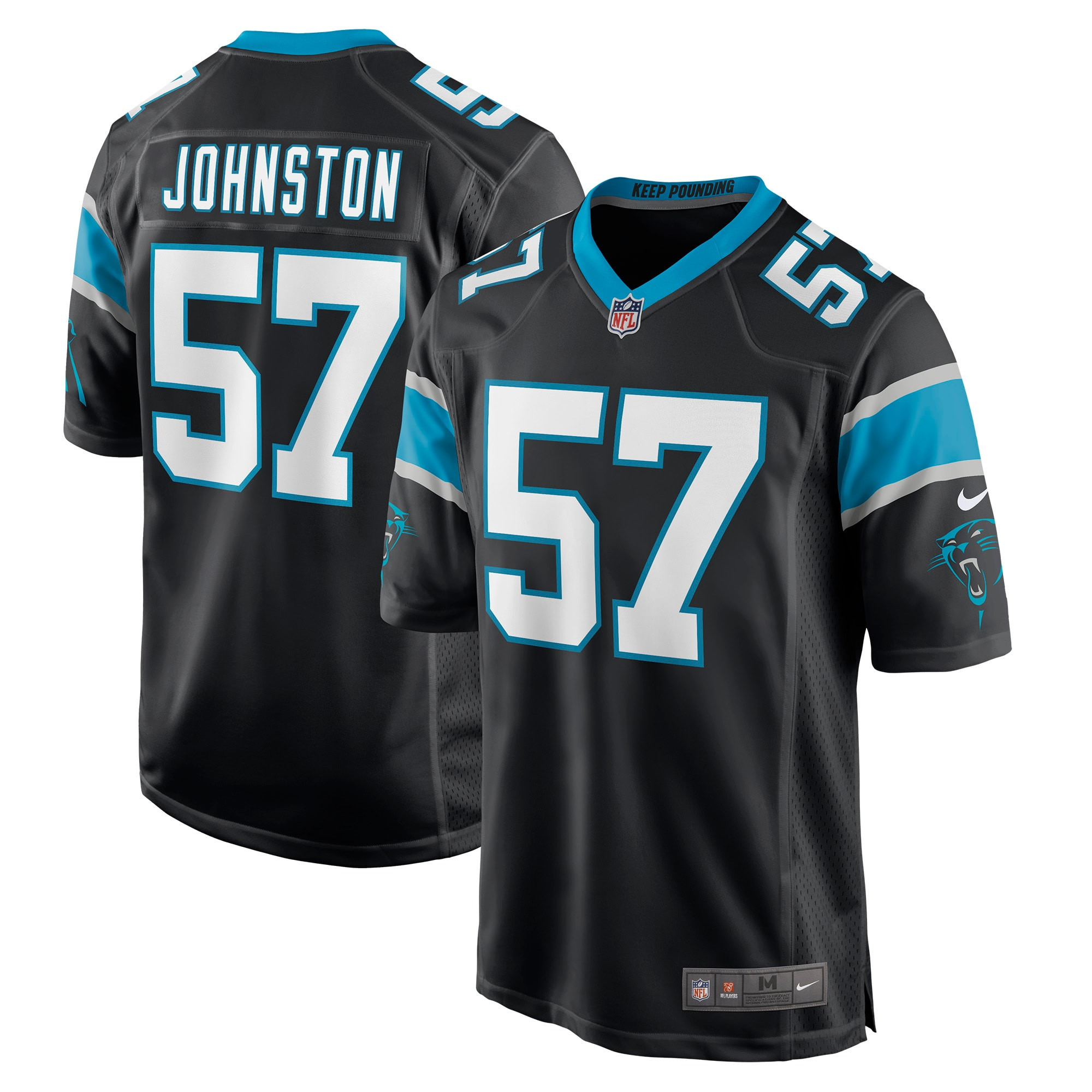 Clay Johnston Carolina Panthers Game Jersey - Black Nfl