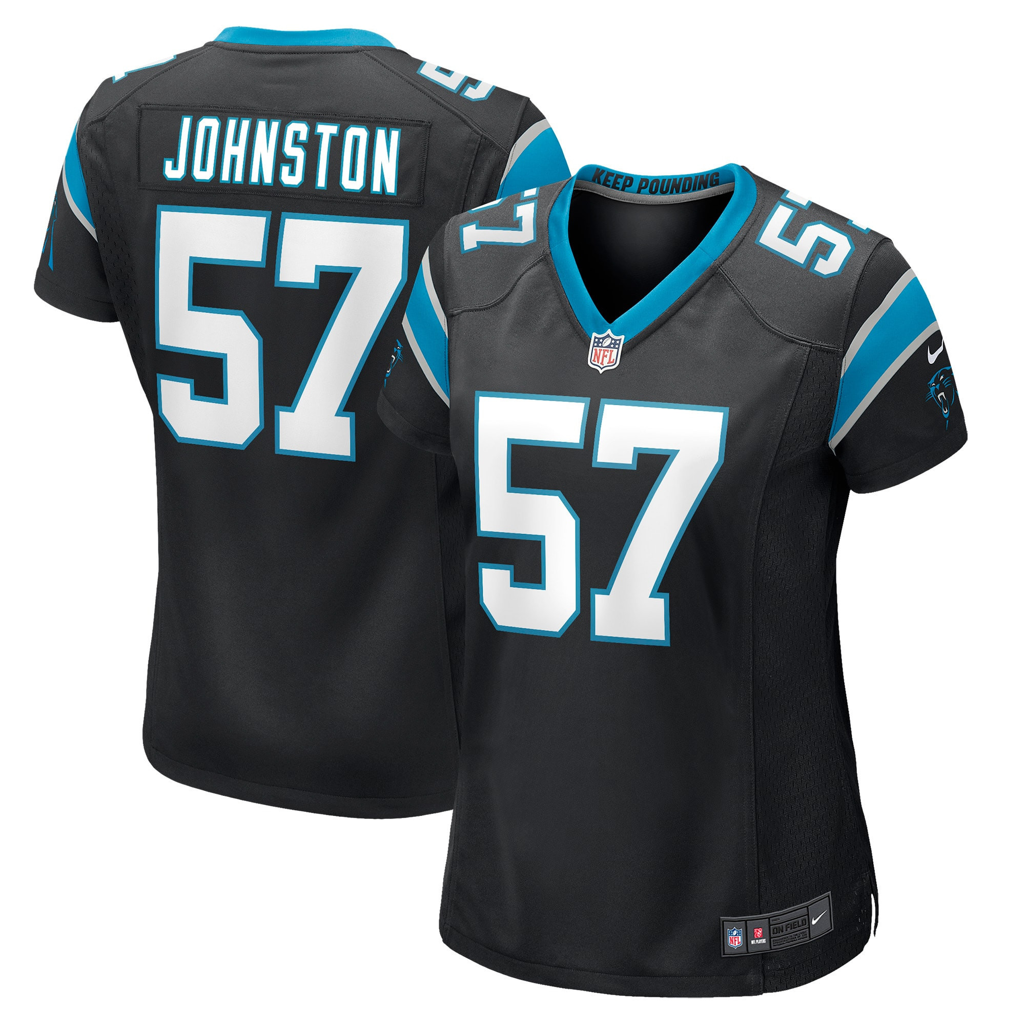 Clay Johnston Carolina Panthers Womens Game Jersey - Black Nfl
