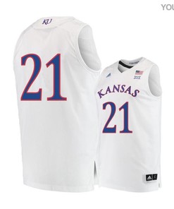Clay Young 21 Kansas Jayhawks Basketball Youth Jersey - White