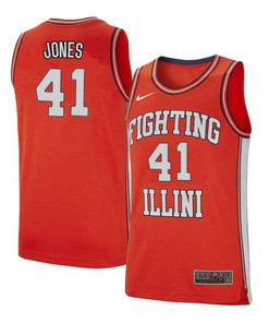 Clayton Jones 41 Illinois Fighting Illini Retro Elite Basketball Men Jersey - Orange