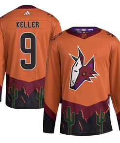 Clayton Keller 9 Arizona Coyotes Reverse Retro 2.0 Jersey - Burnt Orange