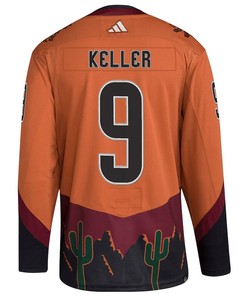 Clayton Keller 9 Arizona Coyotes Reverse Retro 2.0 Jersey - Burnt Orange