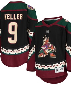 Clayton Keller Arizona Coyotes Home Replica Player Jersey - Black Nhl