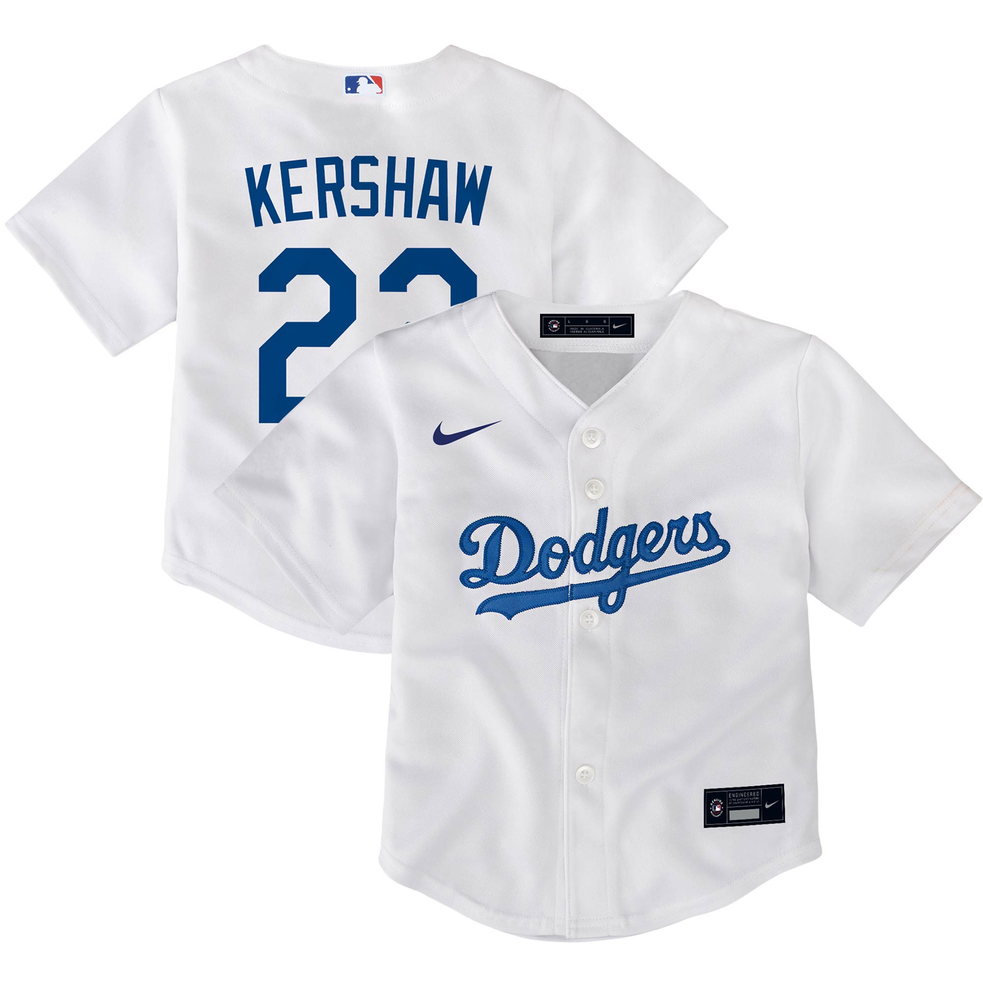 Clayton Kershaw Los Angeles Dodgers Toddler Home Replica Player Jersey White Mlb