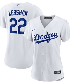 Clayton Kershaw Los Angeles Dodgers Womens Home Replica Player Jersey - White Mlb