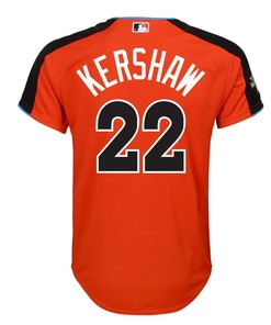 Clayton Kershaw National League Majestic Youth 2017 Mlb All-star Game Home Run Derby Jersey - Orange