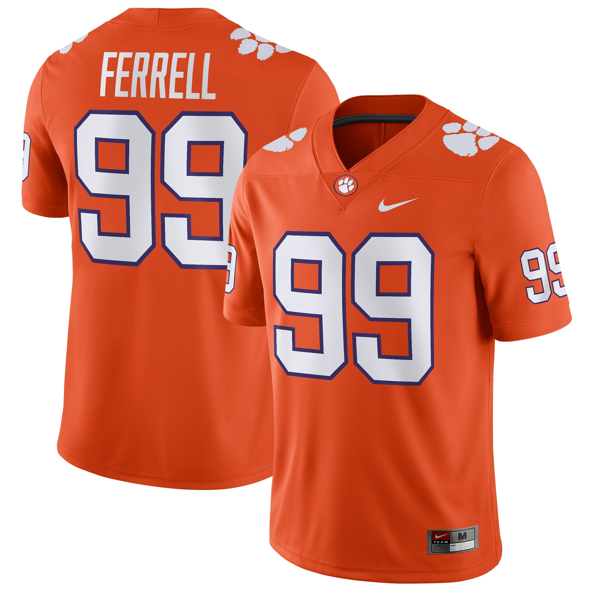 Clelin Ferrell Clemson Tigers Game Jersey - Orange Ncaa