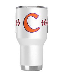 Clemson C White Baseball Tumbler