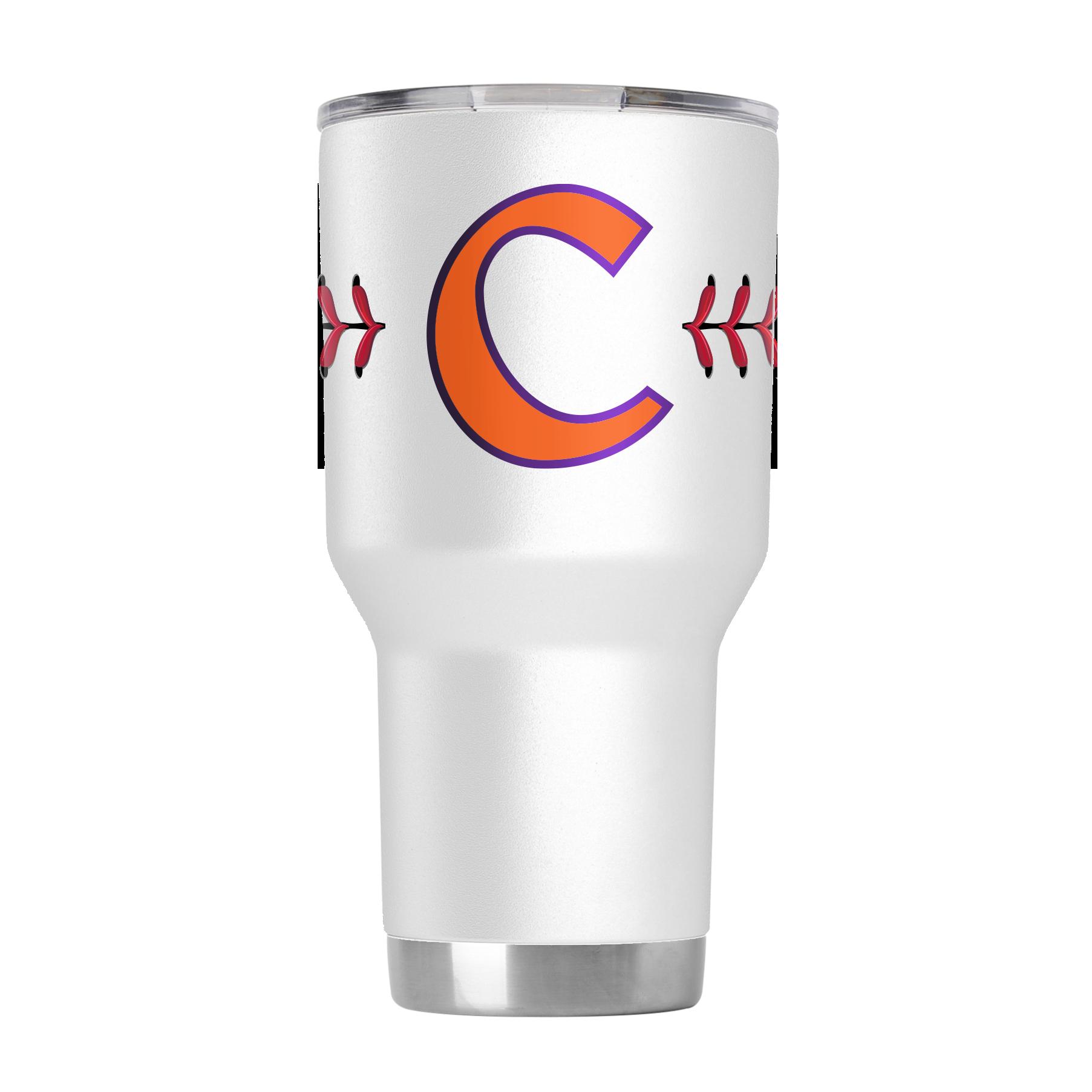 Clemson C White Baseball Tumbler