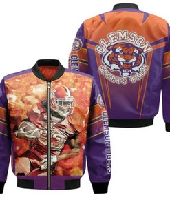 Clemson Tigers 2021 NCAA Andrew Booth Jr 23 Clemson Sports Talk Gift For Clemson Fans Bomber Jacket