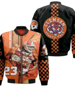 Clemson Tigers 2021 NCAA Andrew Booth Jr 23 NFL Legendary Captain Gift For Clemson Fans Bomber Jacket