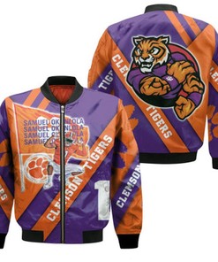 Clemson Tigers 2021 NCAA Samuel Okunlola 1 Legend NFL Gift For Clemson Fans Bomber Jacket