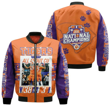 Clemson Tigers 2021 NCAA Tigers Final All About Cu 2016 National Champions Gift For Clemson Fans Bomber Jacket