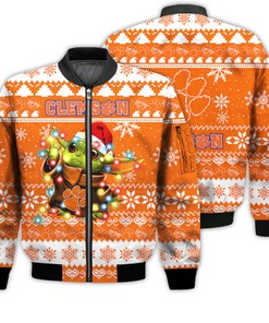 Clemson Tigers Baby Yoda Star Wars Sports Football American Ugly Christmas Gifts Unisex 3D Bomber Jacket