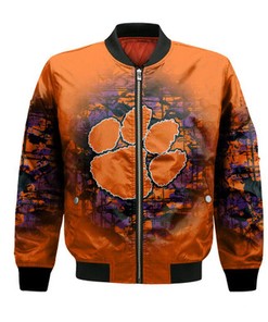 Clemson Tigers Bomber Jacket Camouflage Vintage  - NCAA