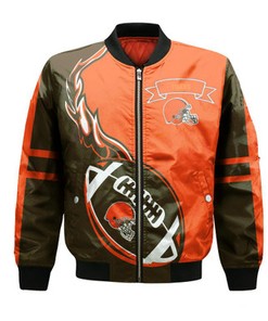 Clemson Tigers Bomber Jacket Flame Ball - NCAA