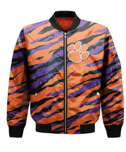 Clemson Tigers Bomber Jacket Sport Style Keep Go On - NCAA