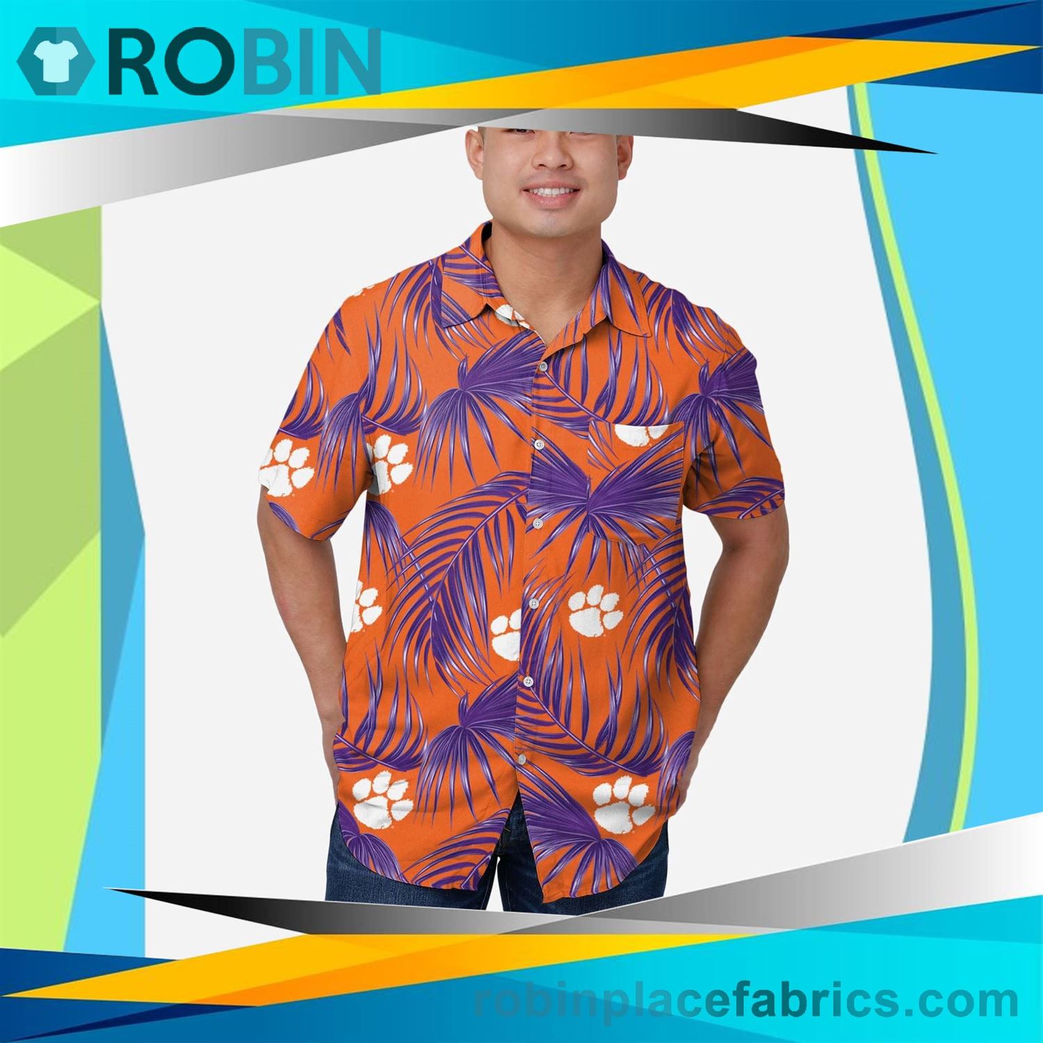 Clemson Tigers Hawaiian Button Up Shirt