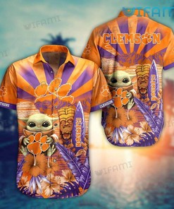 Clemson Tigers Hawaiian Shirt Baby Yoda Clemson Gift