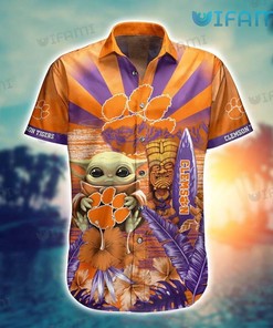 Clemson Tigers Hawaiian Shirt Baby Yoda Clemson Gift