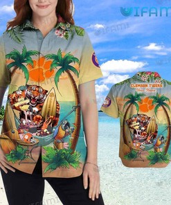 Clemson Tigers Hawaiian Shirt Mascot Custom Name Clemson Gift