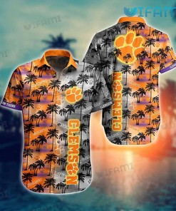 Clemson Tigers Hawaiian Shirt Retro Tropical Clemson Gift