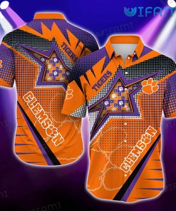 Clemson Tigers Hawaiian Shirt Speckled Dot Clemson Gift