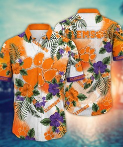 Clemson Tigers NCAA Flower Hawaii Shirt For Fans Ver 1