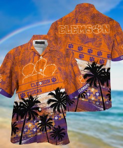 Clemson Tigers NCAA Palm Tree Pattern Hawaii Shirt For Sports Fans