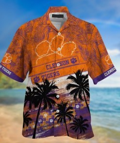 Clemson Tigers NCAA Palm Tree Pattern Hawaii Shirt For Sports Fans