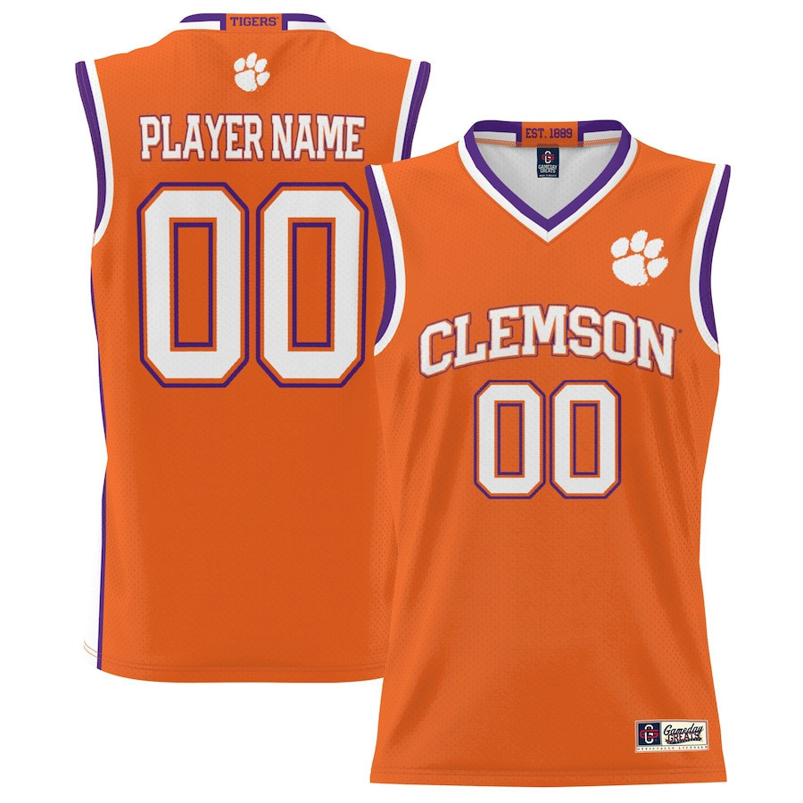 Clemson Tigers NIL Men Basketball Custom Jersey - Orange