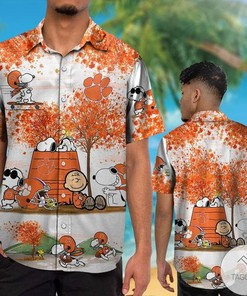 Clemson Tigers Snoopy Autumn Hawaiian Shirt