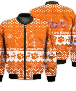 Clemson Tigers Sports Football American Ugly Christmas Sweater Gifts Unisex 3D Bomber Jacket