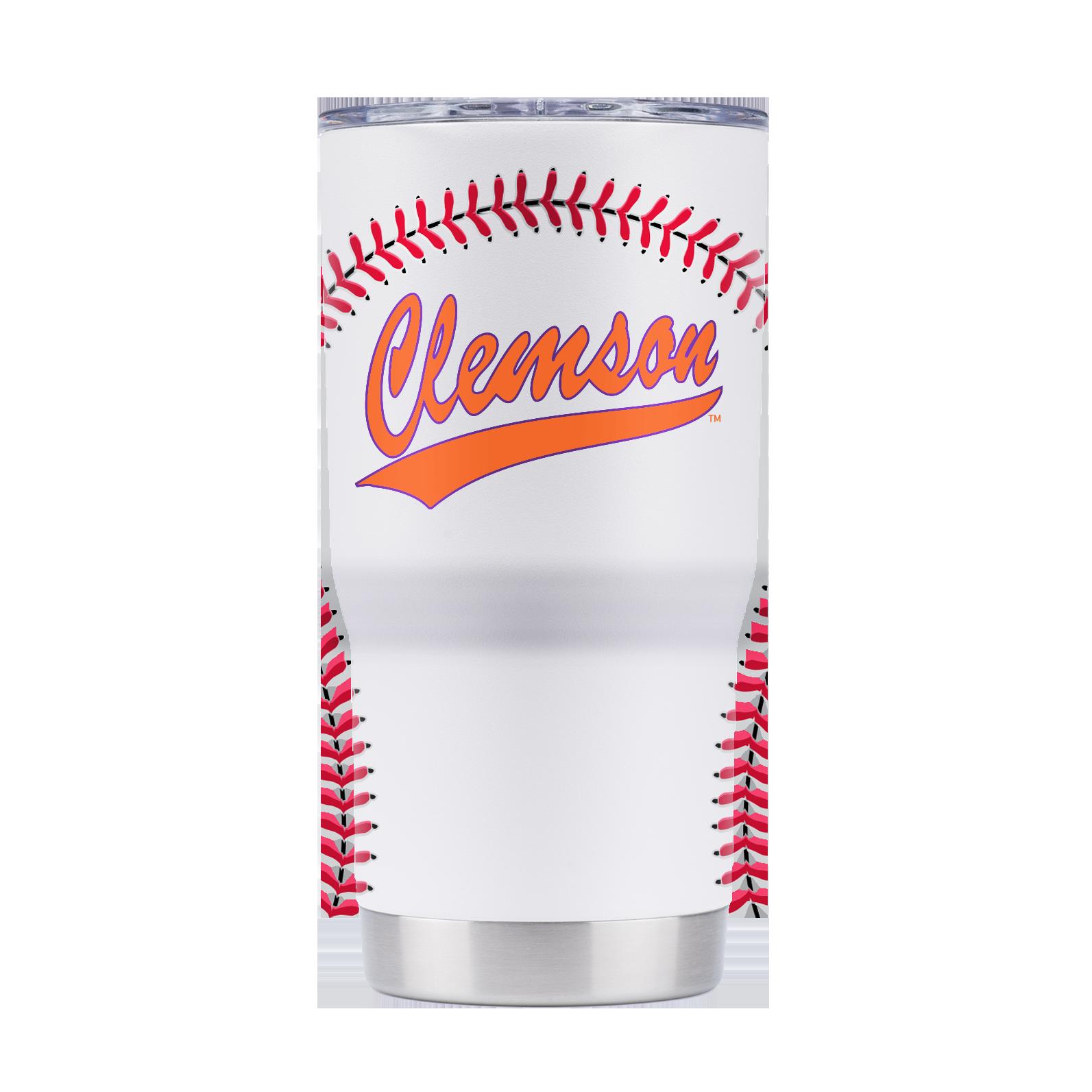 Clemson White Baseball Tumbler - Clemson White Baseball Tumbler Gift for Fan