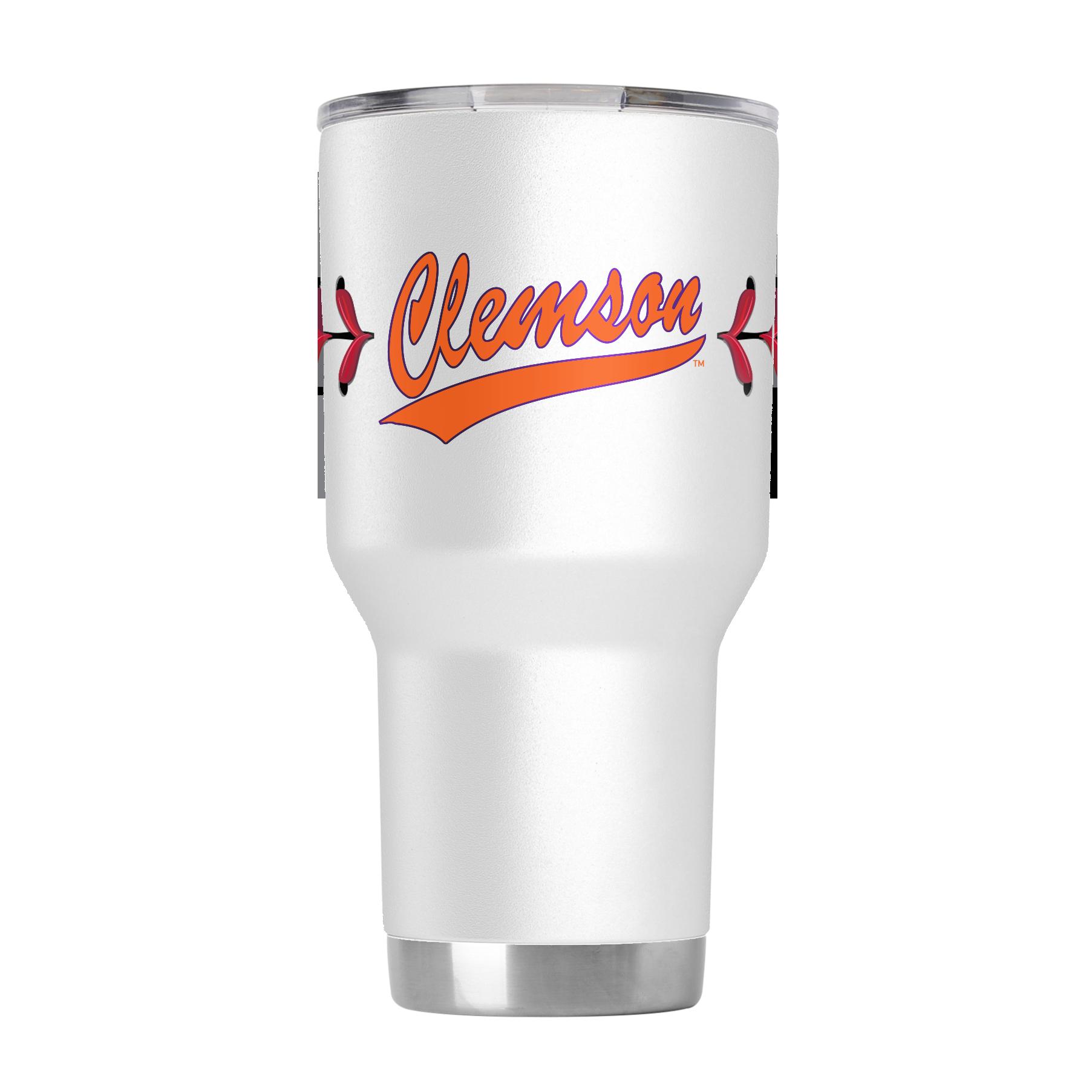 Clemson White Baseball Tumbler - Clemson White Baseball Tumbler Gift for Fan